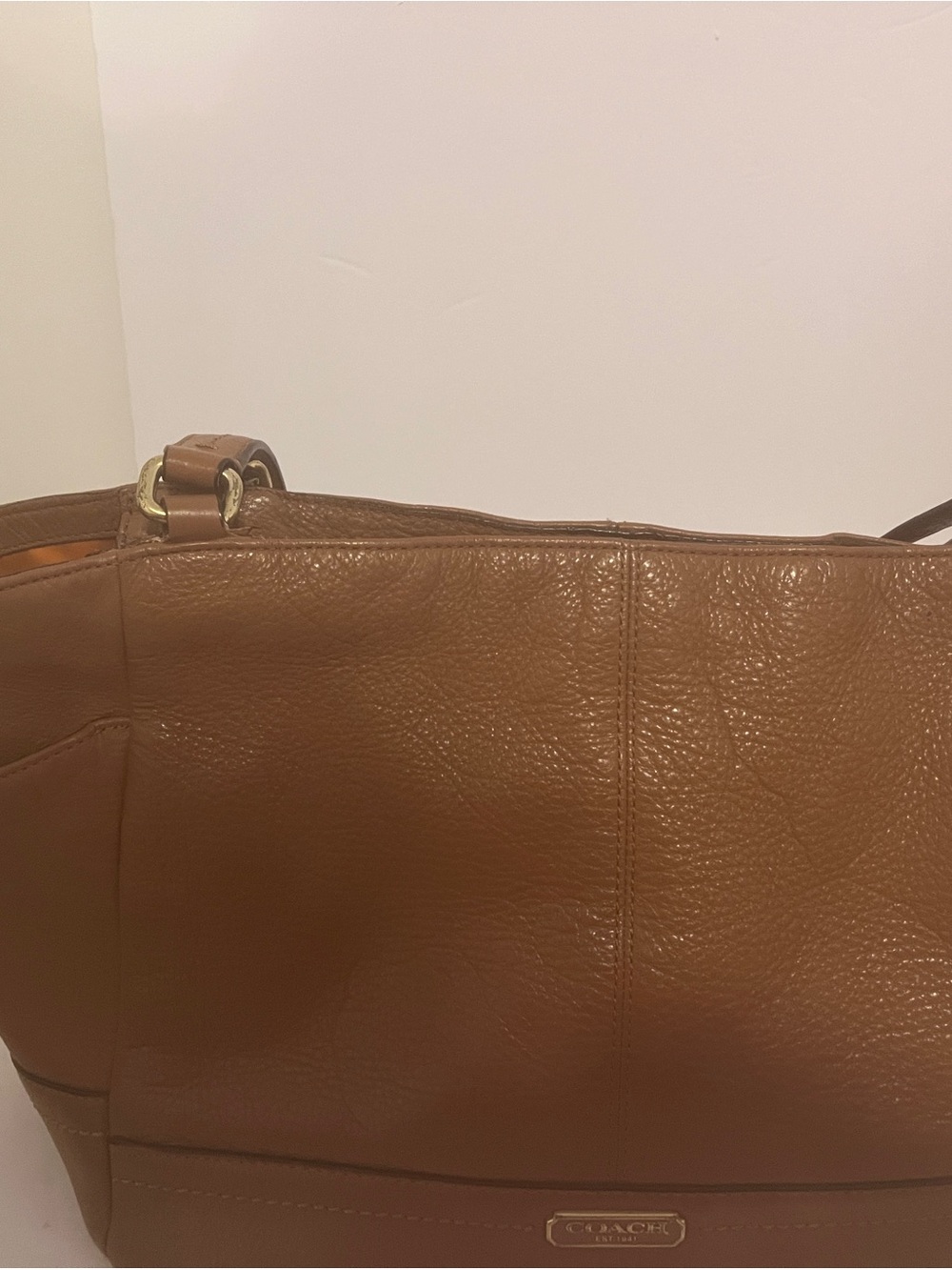 Coach Brown Leather Tote with Polished Hardware- Vintage
